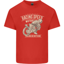 Motorcycle Racing Biker Skull Motorbike Kids T-Shirt Childrens Red