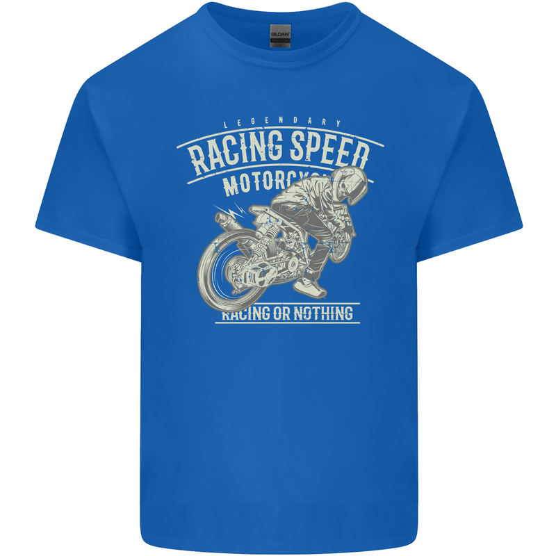 Motorcycle Racing Biker Skull Motorbike Kids T-Shirt Childrens Royal Blue