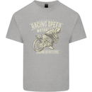 Motorcycle Racing Biker Skull Motorbike Kids T-Shirt Childrens Sports Grey
