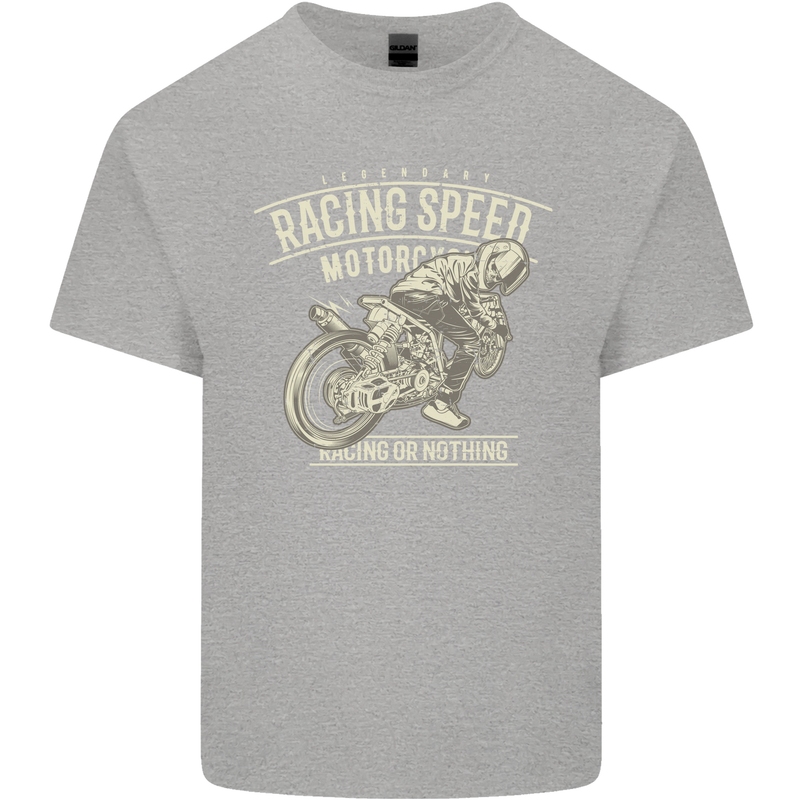 Motorcycle Racing Biker Skull Motorbike Kids T-Shirt Childrens Sports Grey