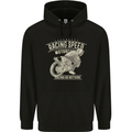Motorcycle Racing Biker Skull Motorbike Mens 80% Cotton Hoodie Black
