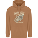 Motorcycle Racing Biker Skull Motorbike Mens 80% Cotton Hoodie Caramel Latte