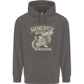 Motorcycle Racing Biker Skull Motorbike Mens 80% Cotton Hoodie Charcoal