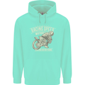 Motorcycle Racing Biker Skull Motorbike Mens 80% Cotton Hoodie Peppermint
