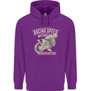 Motorcycle Racing Biker Skull Motorbike Mens 80% Cotton Hoodie Purple