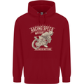 Motorcycle Racing Biker Skull Motorbike Mens 80% Cotton Hoodie Red