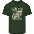 Motorcycle Racing Biker Skull Motorbike Mens Cotton T-Shirt Tee Top Forest Green