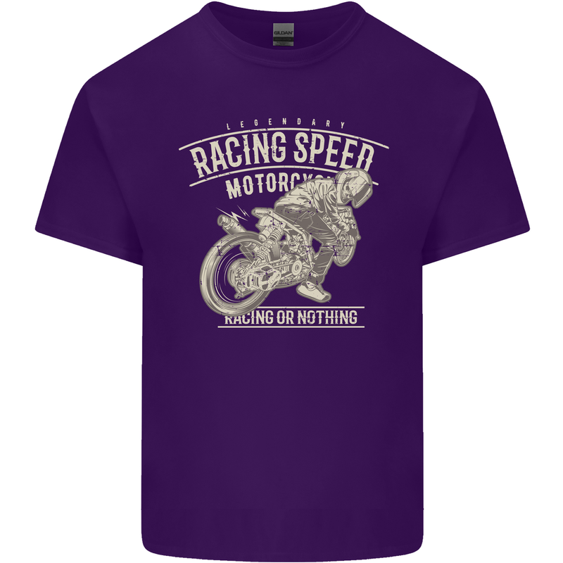 Motorcycle Racing Biker Skull Motorbike Mens Cotton T-Shirt Tee Top Purple