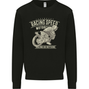 Motorcycle Racing Biker Skull Motorbike Mens Sweatshirt Jumper Black
