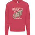 Motorcycle Racing Biker Skull Motorbike Mens Sweatshirt Jumper Heliconia
