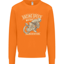 Motorcycle Racing Biker Skull Motorbike Mens Sweatshirt Jumper Orange