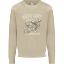 Motorcycle Racing Biker Skull Motorbike Mens Sweatshirt Jumper Sand