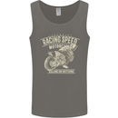Motorcycle Racing Biker Skull Motorbike Mens Vest Tank Top Charcoal