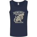 Motorcycle Racing Biker Skull Motorbike Mens Vest Tank Top Navy Blue