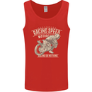Motorcycle Racing Biker Skull Motorbike Mens Vest Tank Top Red