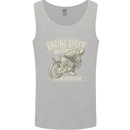 Motorcycle Racing Biker Skull Motorbike Mens Vest Tank Top Sports Grey