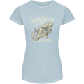 Motorcycle Racing Biker Skull Motorbike Womens Petite Cut T-Shirt Light Blue