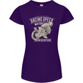 Motorcycle Racing Biker Skull Motorbike Womens Petite Cut T-Shirt Purple