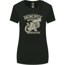 Motorcycle Racing Biker Skull Motorbike Womens Wider Cut T-Shirt Black