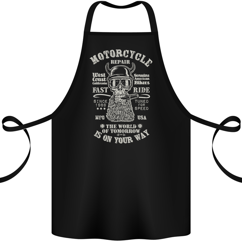 Motorcycle Repair Motorbike Biker Cotton Apron 100% Organic Black