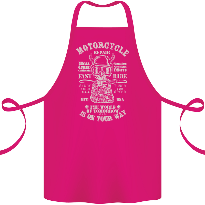 Motorcycle Repair Motorbike Biker Cotton Apron 100% Organic Pink