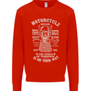 Motorcycle Repair Motorbike Biker Kids Sweatshirt Jumper Bright Red