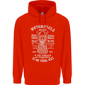 Motorcycle Repair Motorbike Biker Mens 80% Cotton Hoodie Bright Red
