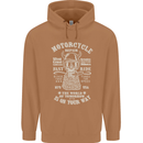 Motorcycle Repair Motorbike Biker Mens 80% Cotton Hoodie Caramel Latte