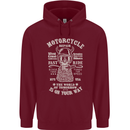 Motorcycle Repair Motorbike Biker Mens 80% Cotton Hoodie Maroon