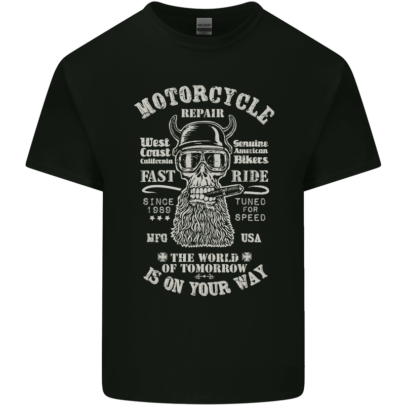 Motorcycle Repair Motorbike Biker Mens Cotton T-Shirt Tee Top Black