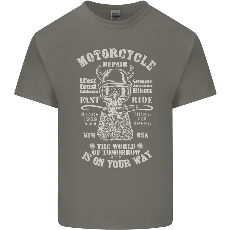 Motorcycle Repair Motorbike Biker Mens Cotton T-Shirt Tee Top Charcoal