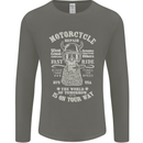 Motorcycle Repair Motorbike Biker Mens Long Sleeve T-Shirt Charcoal