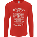 Motorcycle Repair Motorbike Biker Mens Long Sleeve T-Shirt Red