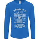 Motorcycle Repair Motorbike Biker Mens Long Sleeve T-Shirt Royal Blue