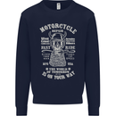 Motorcycle Repair Motorbike Biker Mens Sweatshirt Jumper Navy Blue