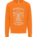 Motorcycle Repair Motorbike Biker Mens Sweatshirt Jumper Orange