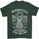 Motorcycle Repair Motorbike Biker Mens T-Shirt Cotton Gildan Forest Green