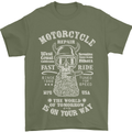 Motorcycle Repair Motorbike Biker Mens T-Shirt Cotton Gildan Military Green