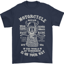 Motorcycle Repair Motorbike Biker Mens T-Shirt Cotton Gildan Navy Blue