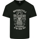 Motorcycle Repair Motorbike Biker Mens V-Neck Cotton T-Shirt Black