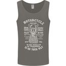 Motorcycle Repair Motorbike Biker Mens Vest Tank Top Charcoal