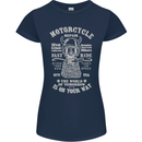 Motorcycle Repair Motorbike Biker Womens Petite Cut T-Shirt Navy Blue