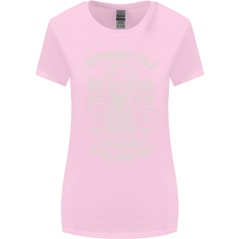 Motorcycle Repair Motorbike Biker Womens Wider Cut T-Shirt Light Pink