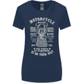 Motorcycle Repair Motorbike Biker Womens Wider Cut T-Shirt Navy Blue