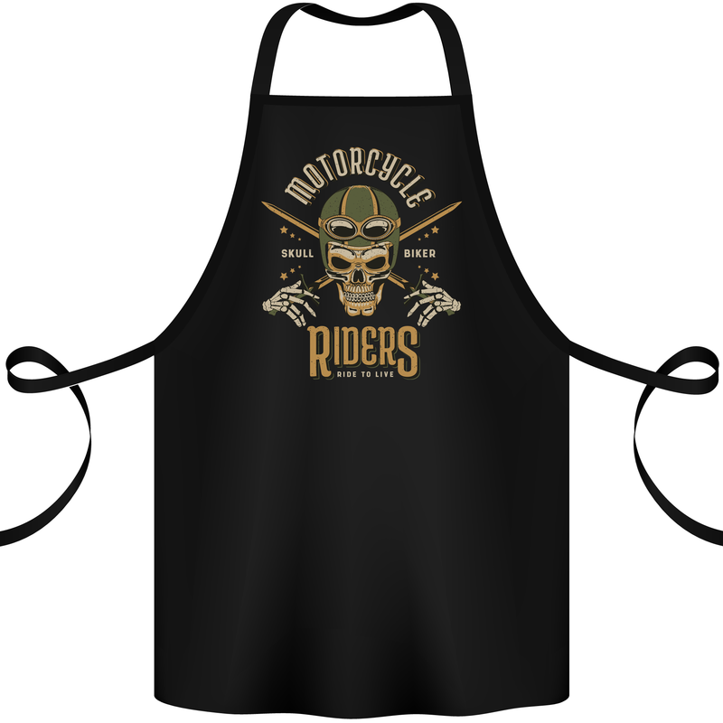 Motorcycle Riders Biker Motorbike Skull Cotton Apron 100% Organic Black