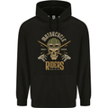 Motorcycle Riders Biker Motorbike Skull Mens 80% Cotton Hoodie Black