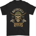 Motorcycle Riders Biker Motorbike Skull Mens T-Shirt 100% Cotton Black