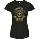 Motorcycle Riders Biker Motorbike Skull Womens Petite Cut T-Shirt Black