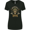 Motorcycle Riders Biker Motorbike Skull Womens Wider Cut T-Shirt Black