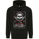 Motorcycle Road Race Biker Motorbike Skull Childrens Kids Hoodie Black